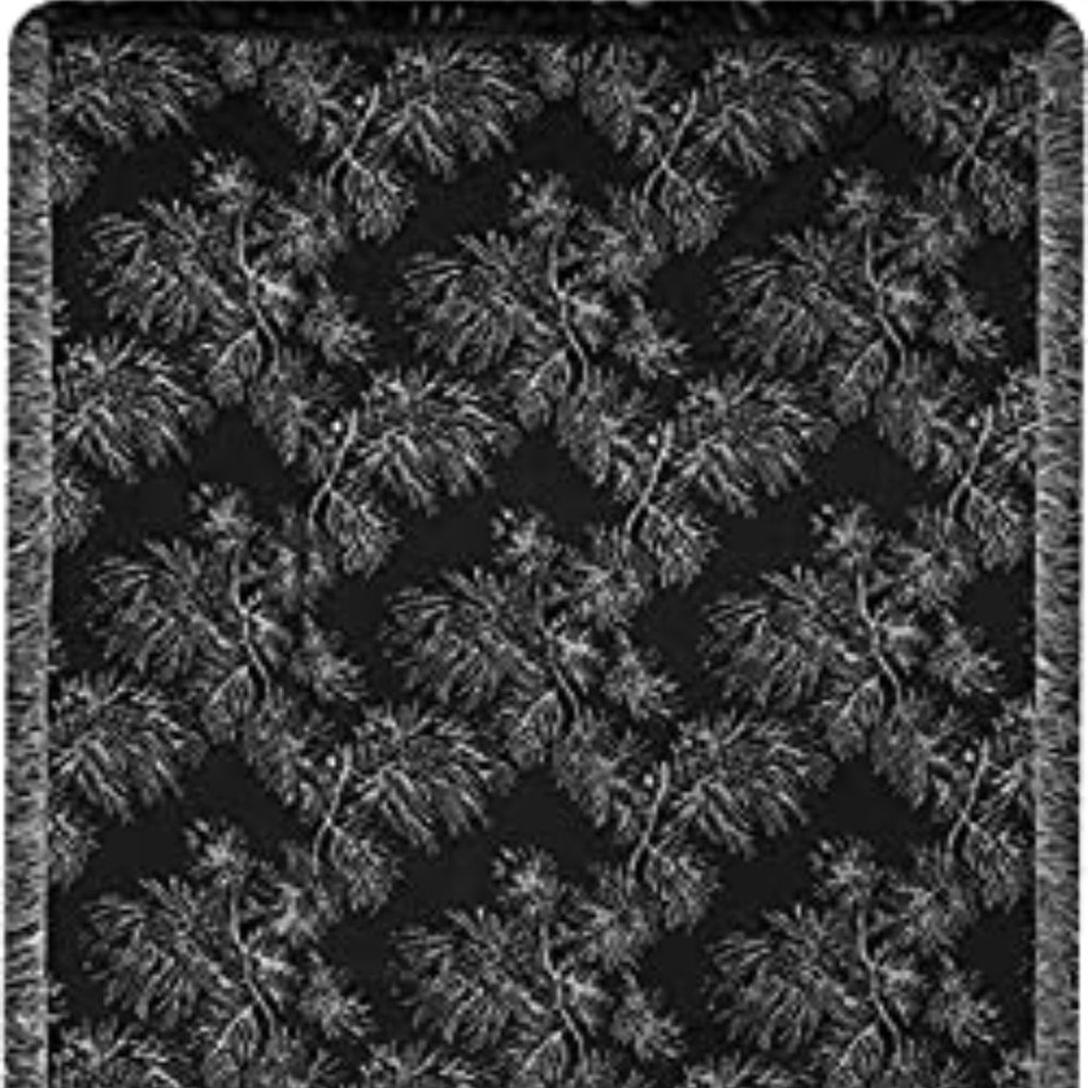 Lodge Pine Black Rayon Throw 48" X 60"